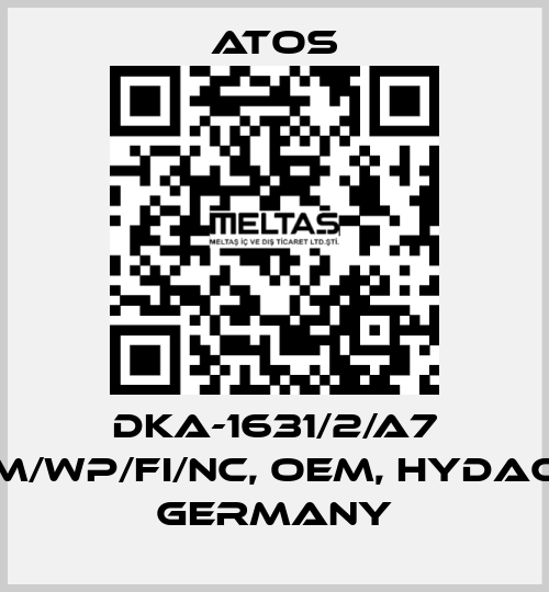 DKA-1631/2/A7 M/WP/FI/NC, OEM, Hydac Germany Atos