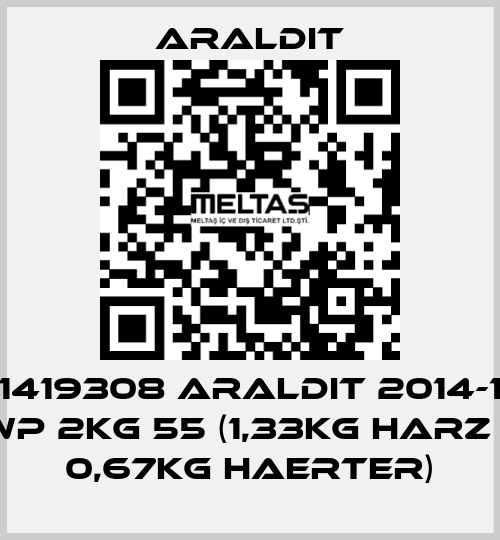 1419308 ARALDIT 2014-1 WP 2KG 55 (1,33KG HARZ + 0,67KG HAERTER) Araldit