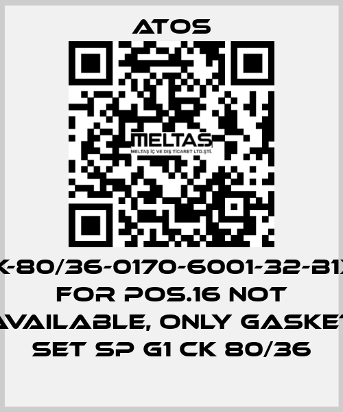 CK-80/36-0170-6001-32-B1X1 for Pos.16 not available, only gasket set SP G1 CK 80/36 Atos