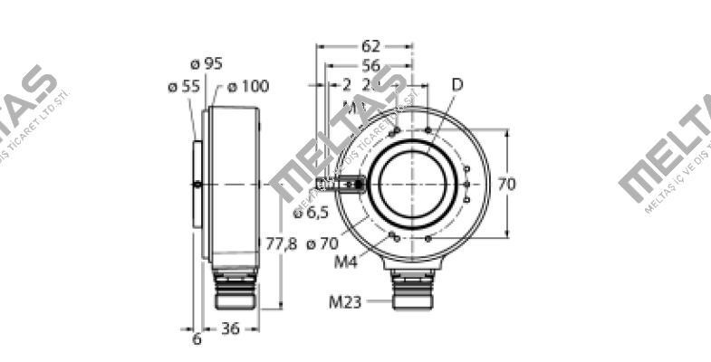 RI-42H25S4-2B5000-12M23 Turck