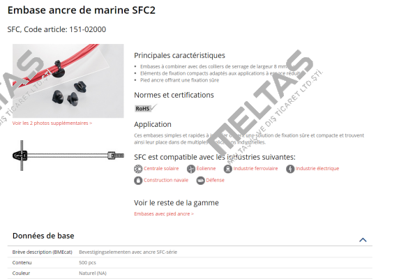 SFC2 PA66 NA 500 (151-02000) (pack 1x500) Hellermann Tyton