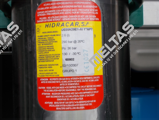 U030A29E1-AI 1"NPT  Hidracar