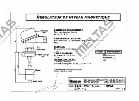 A1.5-PPU-250-SP44 old code, new code ABRPP1, 5"-PPU-L250/12-PP44A  Kübler