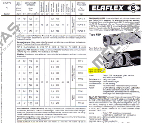 Elaflon Plus Universalschlauch (FEP 19)  Elaflex