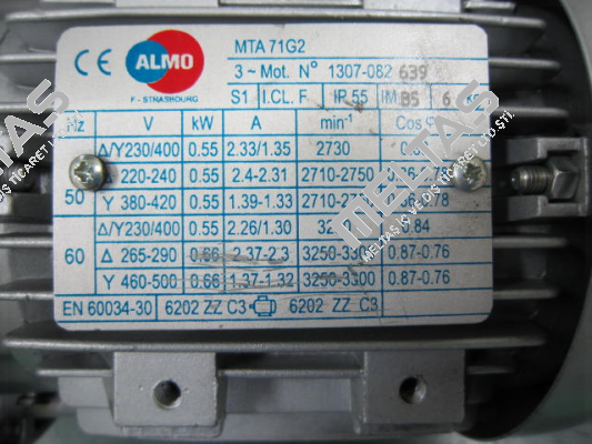 MOT.71 0,55KW 2P 230/400V 50/60HZ B5-FF130 MTA71G2 Almo