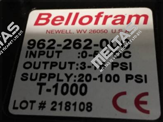 962-262-000 Bellofram