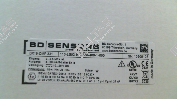 110-LS03-E-3-850-400-1-000 Bd Sensors