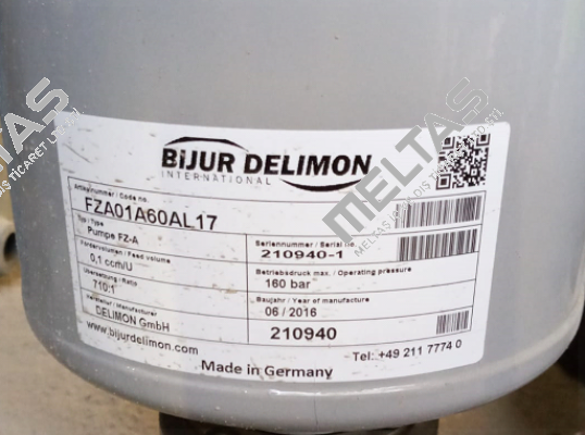 FZA01B60AL17 Bijur Delimon