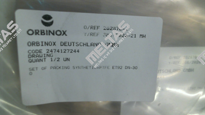 Set of Packing for Type ET DN 300 Orbinox