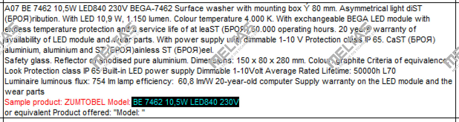  BE 7462 10,5W LED840 230V  Zumtobel