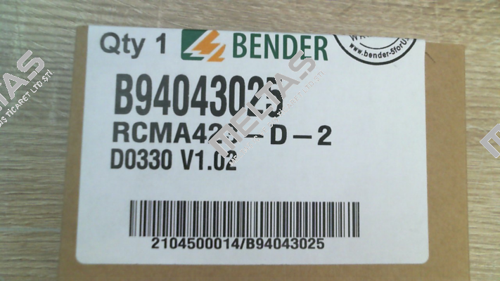 P/N: B94043025, Type: RCMA423-D-2 Bender