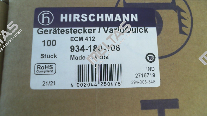 934180106 / ECM 412 (pack x100) Belden (Lumberg / Hirschmann)