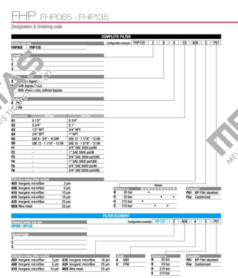 FHP-135-1-B-A-G1-M25-N-P01 MP Filtri