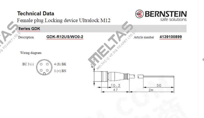 Art.No.4139100899 Type: GDK-R12US/WO0-2 Bernstein