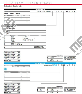 FHD-051-3-B-A-G1-M25-N-P01 MP Filtri