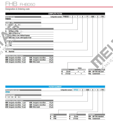 FHB-050-2-B-A-F1-A25-N-P01 MP Filtri