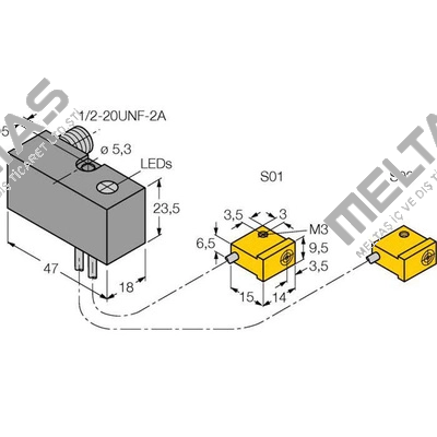 NI2-Q9.5-ADZ32-0.1-FSB5.4X4/S304 Turck