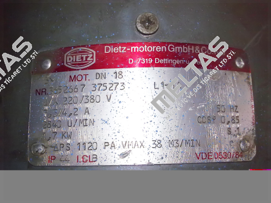 DN18-RDO-3C - replaced by DN18P IE3 BIM O FUS IP54 KLK-KST-M SUZG  Dietz-Motoren