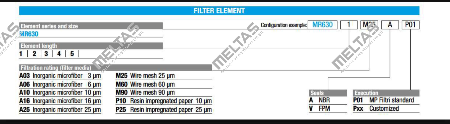 P/N: 12659 Type: MR-630-4-A-16-A MP Filtri