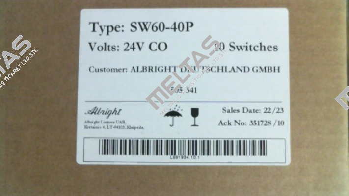 505341 SW 60-40 P 24V CO Albright